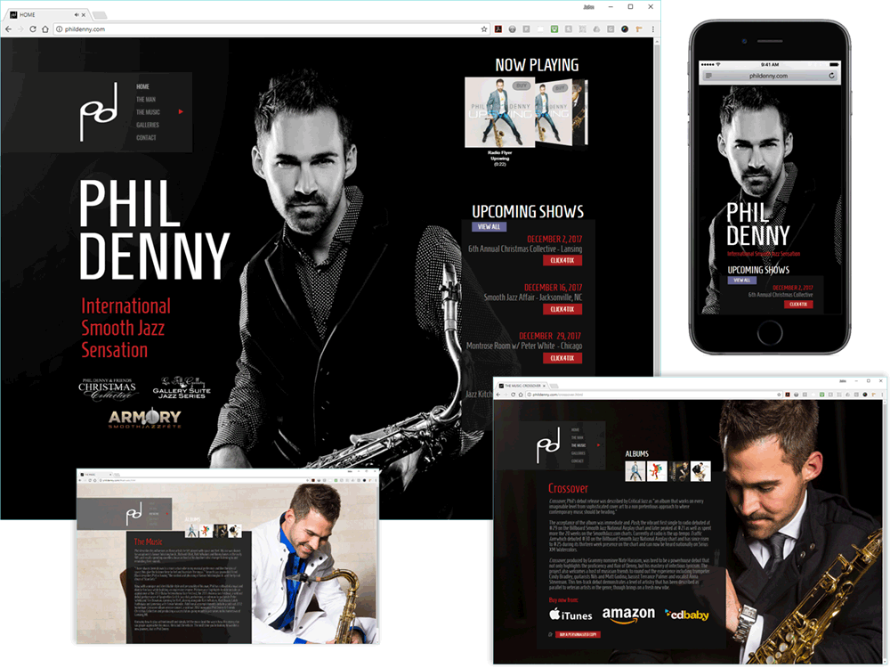 Images of the Phil Denny website